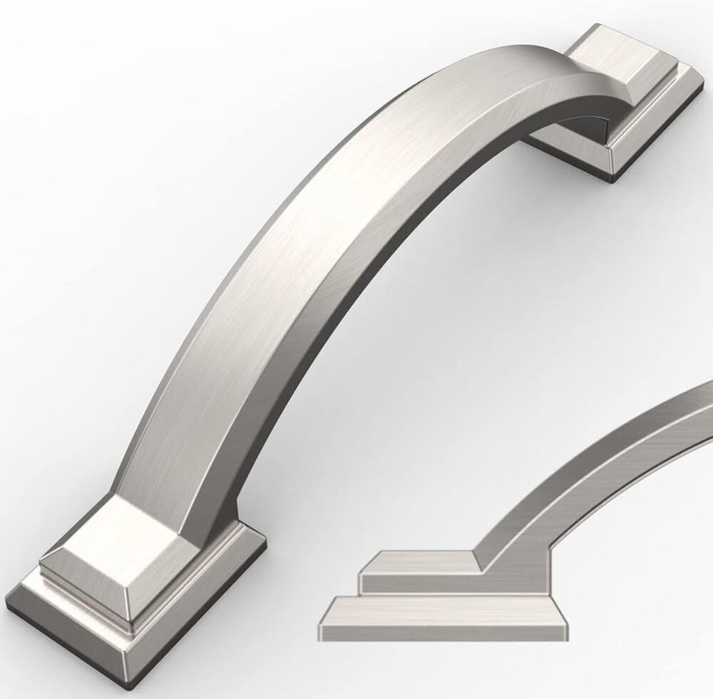 Amerdeco 10 Pack Brushed Satin Nickel Cabinet Pulls 3 Inch(76mm) Hole Centers